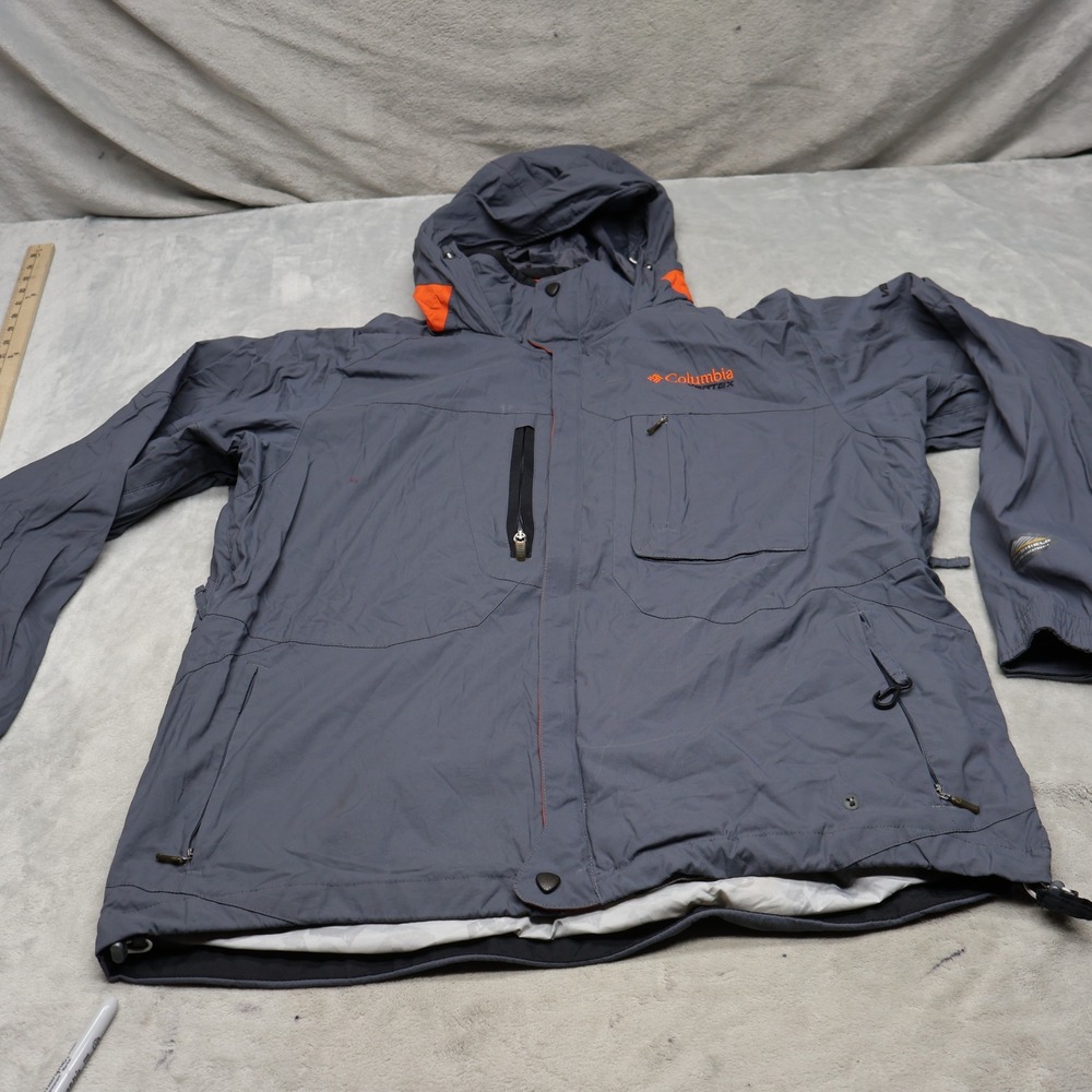 Columbia Vertex‎ Jacket Mens Medium Gray Waterproof Hooded Performance Snow Ski